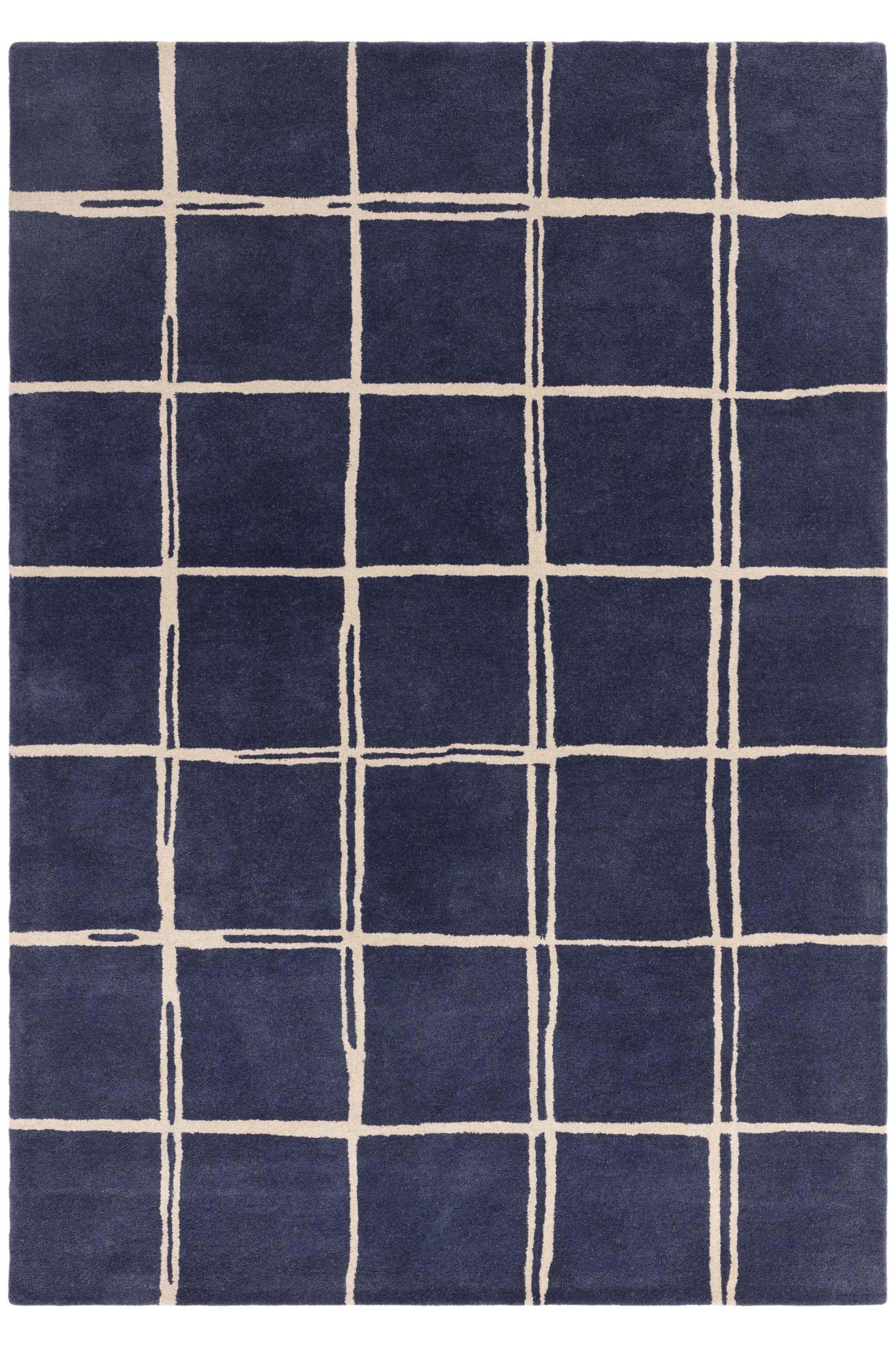 Nordic Blue Hand-Tufted Rug: Minimalist Elegance