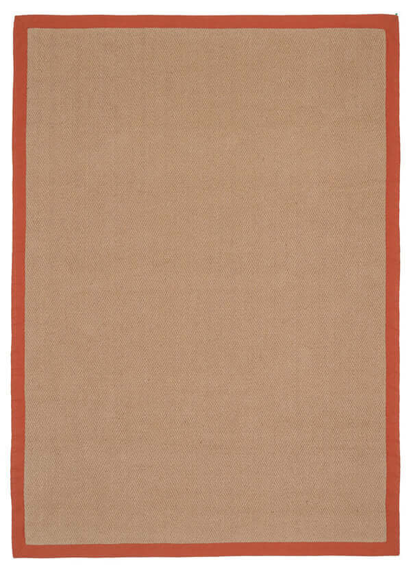 Terracotta Border Jute Rug