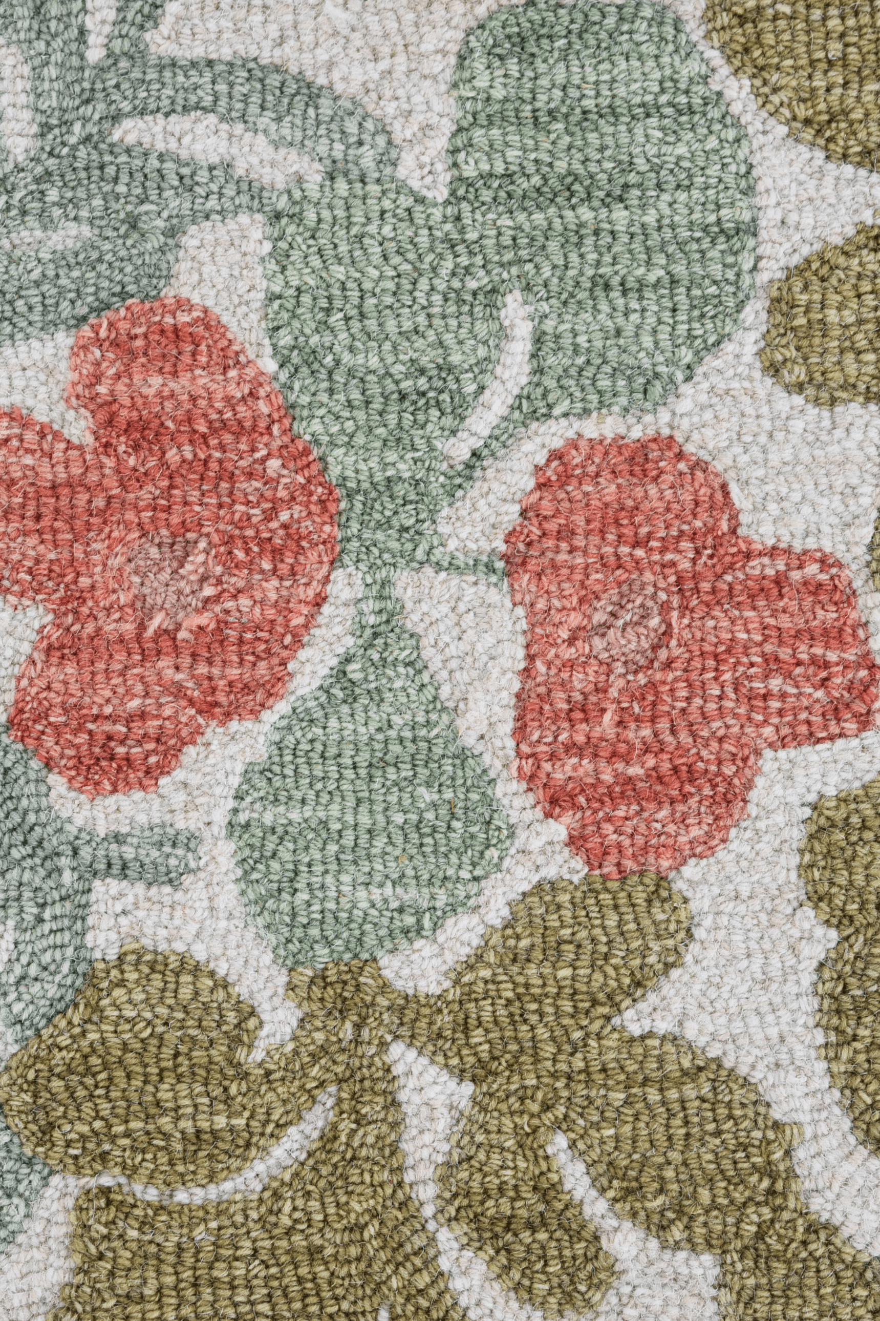 Botanic Reverie Rug featuring vibrant flowers and lush leaves in hand-tufted wool for a natural decor touch.